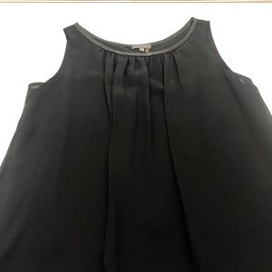 Vince Camino black sheer tank top with leather color size small